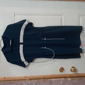 Plus Size Blue Dress with Drawstring waist